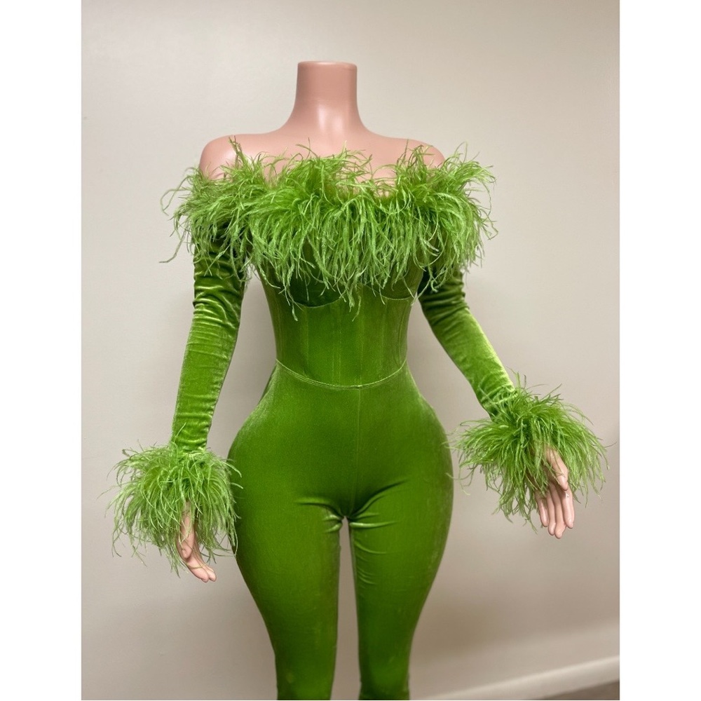 FEATHERED JUMPSUIT - Picture 2 of 5